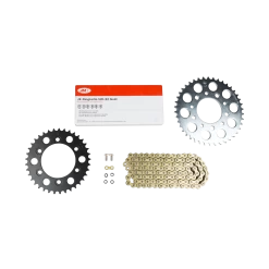 Snell & JMT 520X2 Chain & Sprocket Set Gold