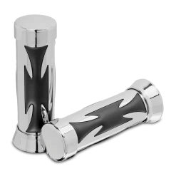 CustomAcces Malta Cross Grips Chrome 133x25mm